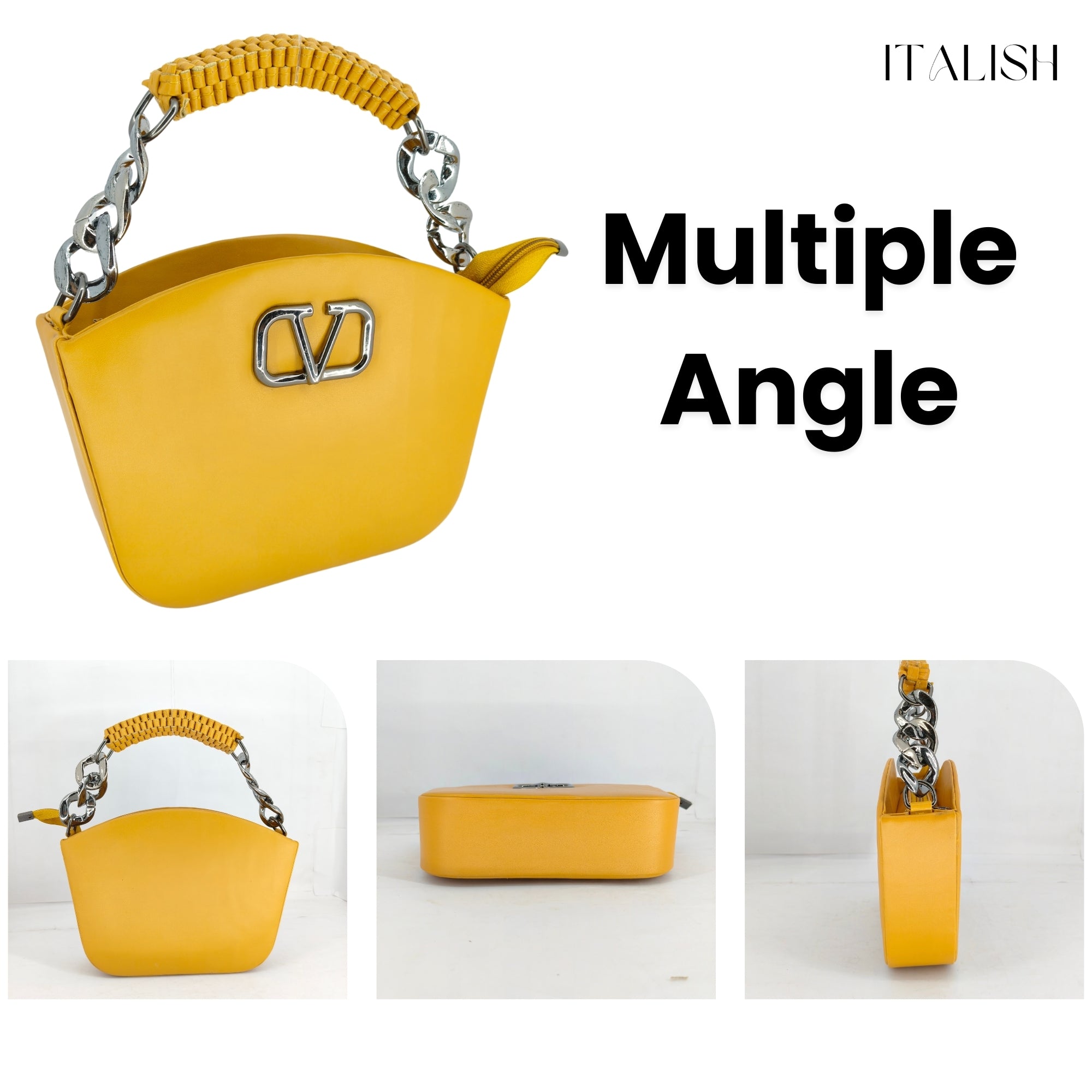 Yellow Stylish Box Sling Crossbody bag