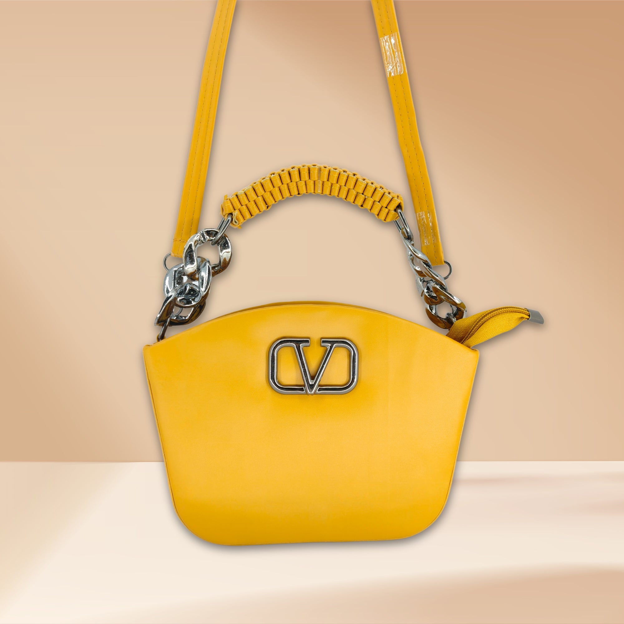 Yellow Stylish Box Sling Crossbody bag