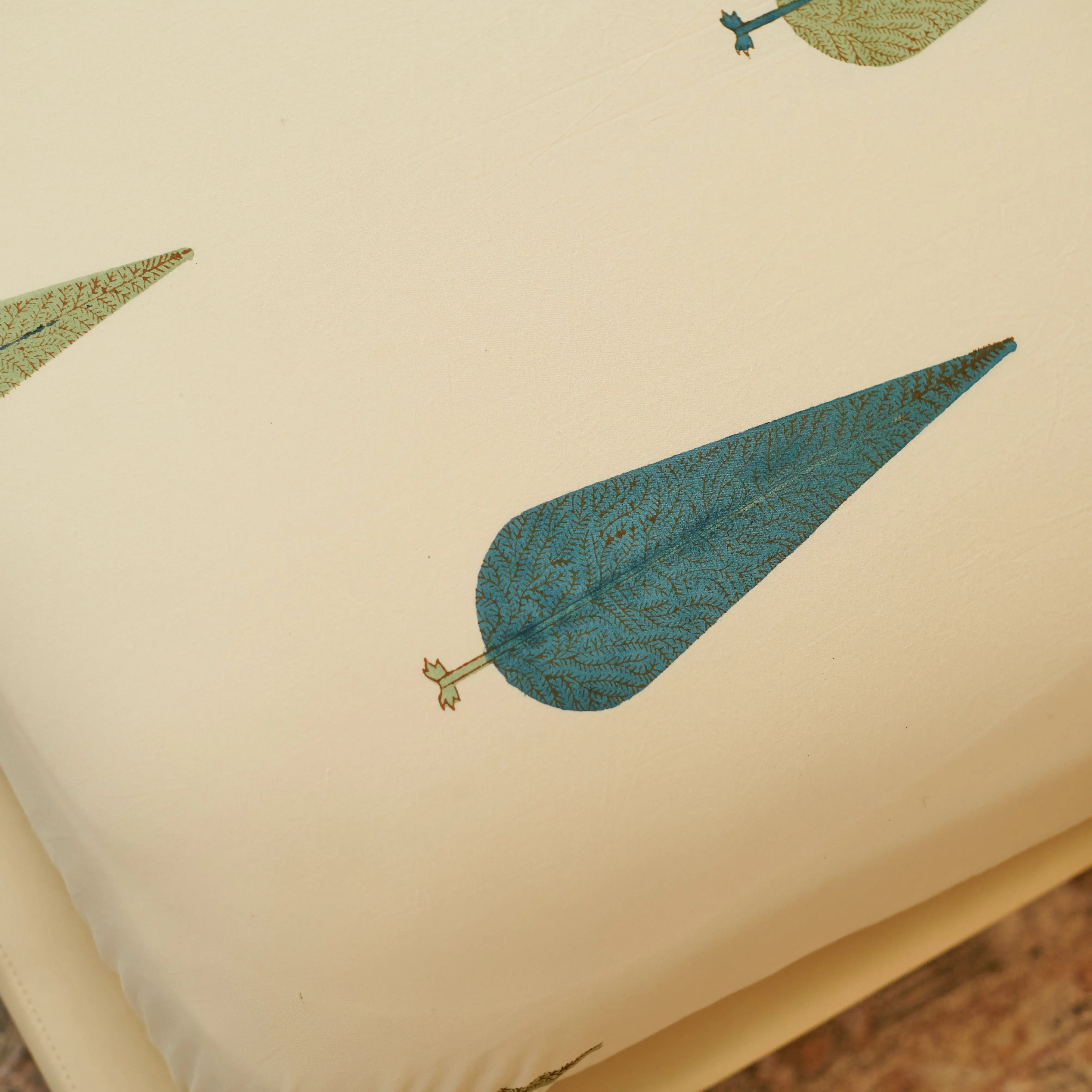 Warm Leaf Hand Block Printed Bedsheet Set (Double)