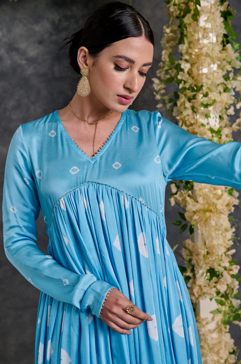 Bandhani Anarkali Modal Satin Kurta