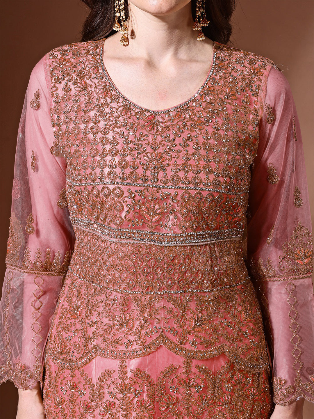 Ahalyaa Embroidered Semi-Stitched Dress Material