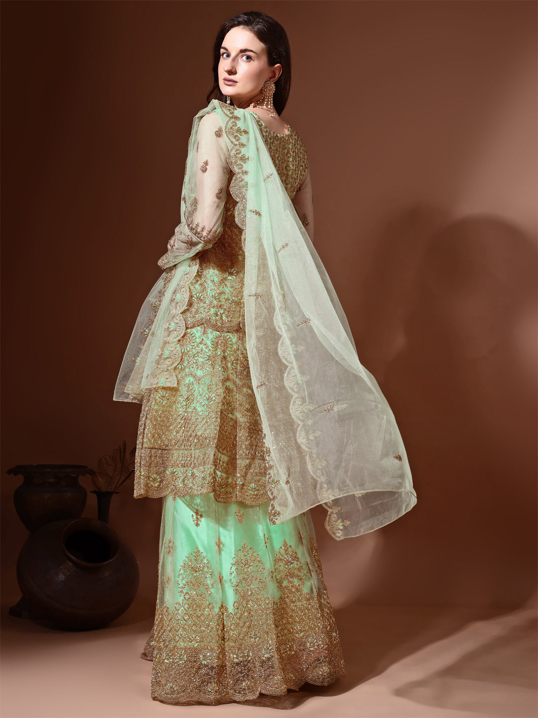 Ahalyaa Embroidered Semi-Stitched Dress Material