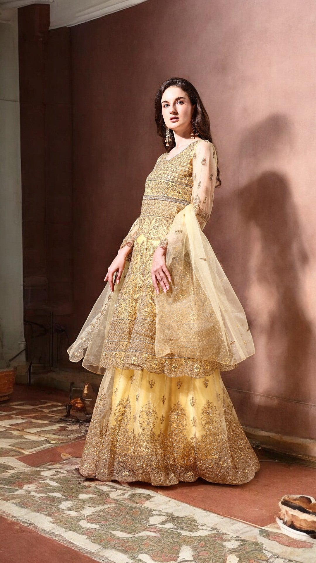 Ahalyaa Embroidered Semi-Stitched Dress Material