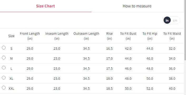 indo-era-Co-ords set-size-chart