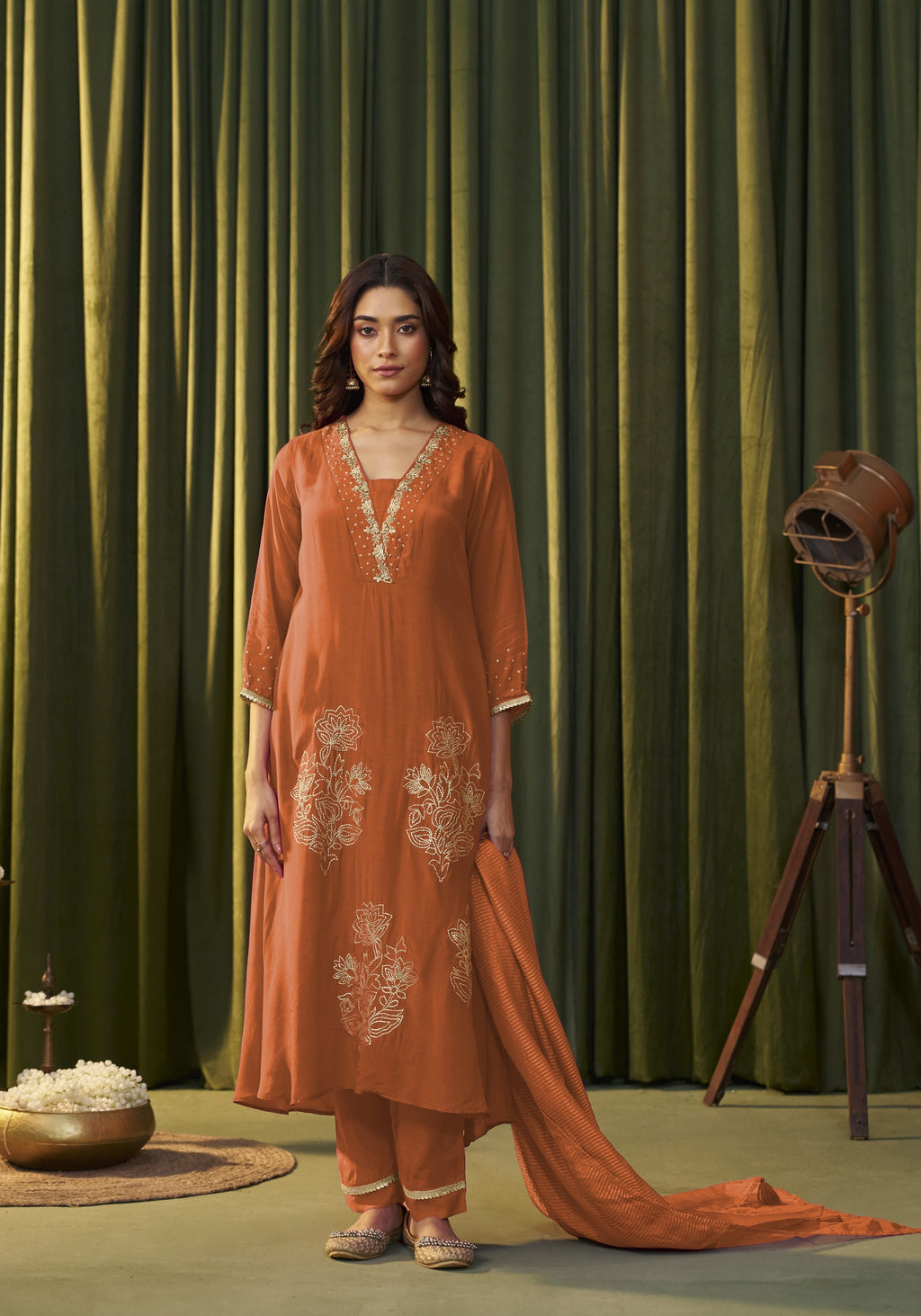 Albeli Apricot Premium Full work suit set-AL