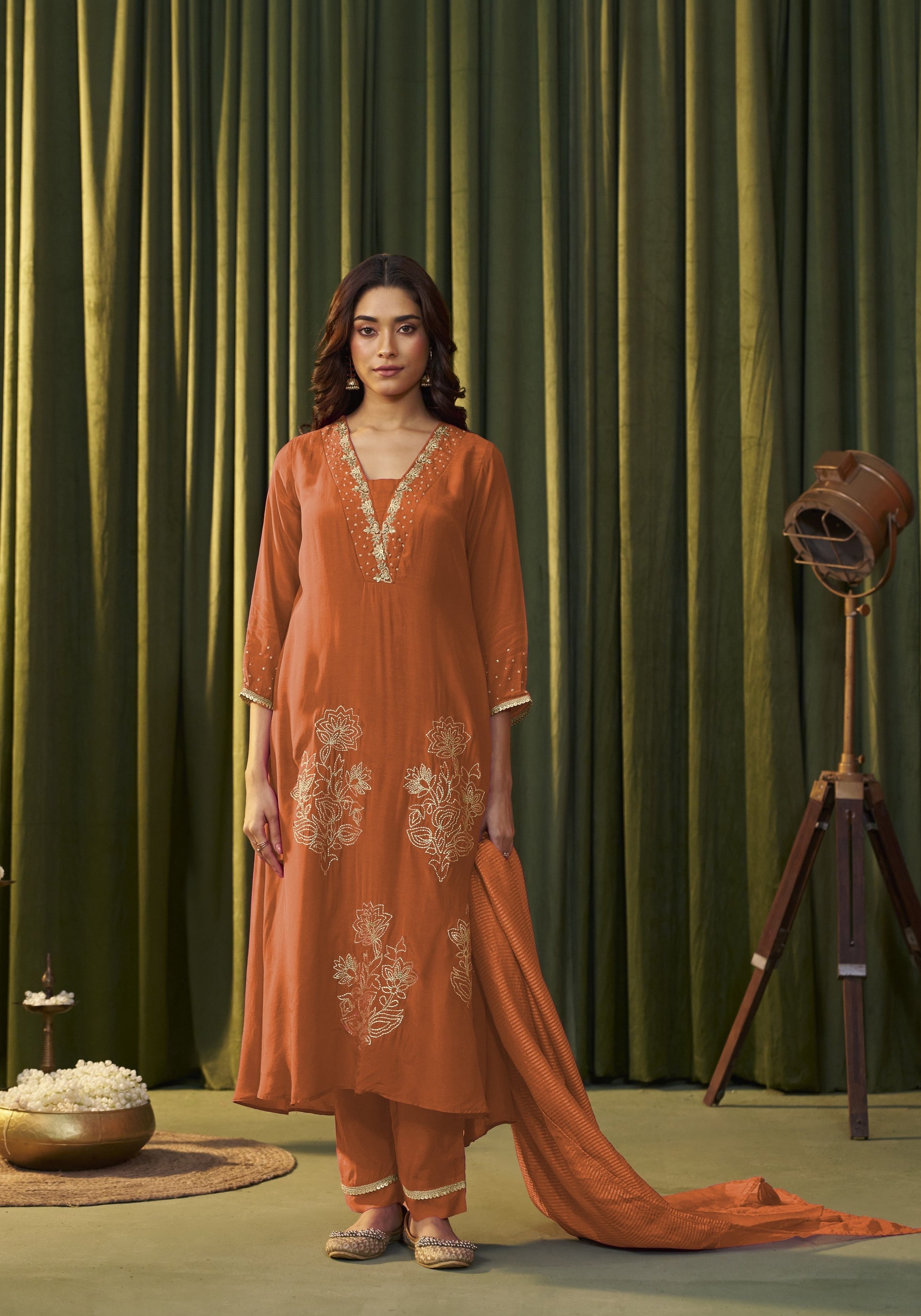 Albeli Apricot Premium Full work suit set-AL