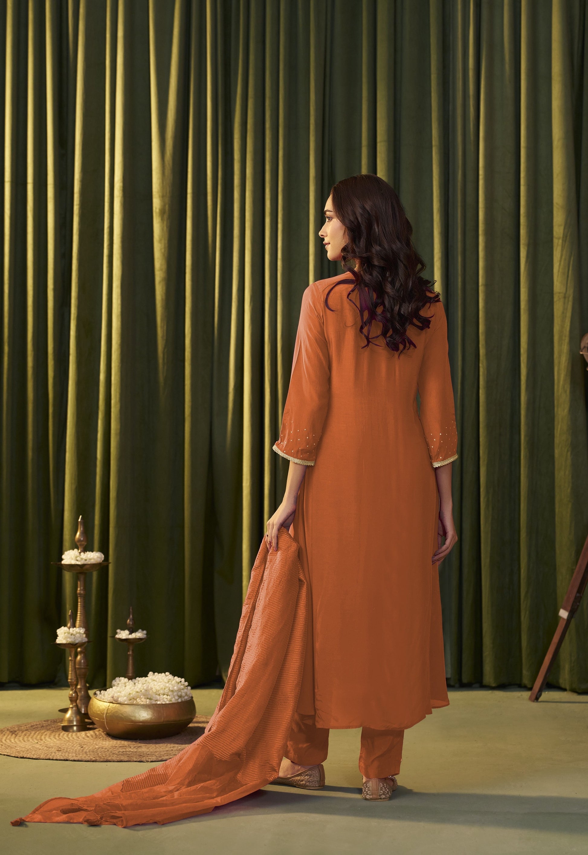 Albeli Apricot Premium Full work suit set-AL