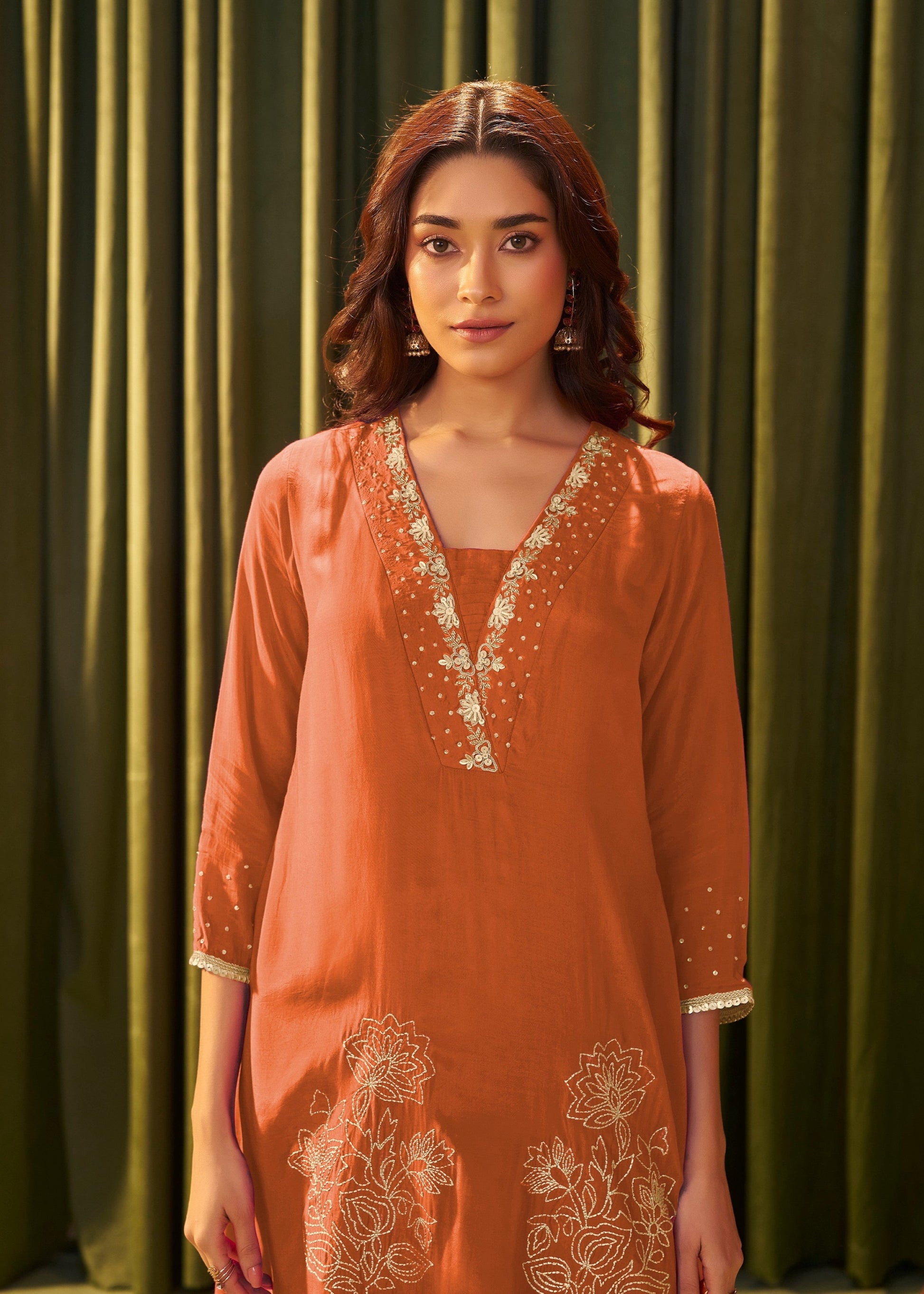 Albeli Apricot Premium Full work suit set-AL