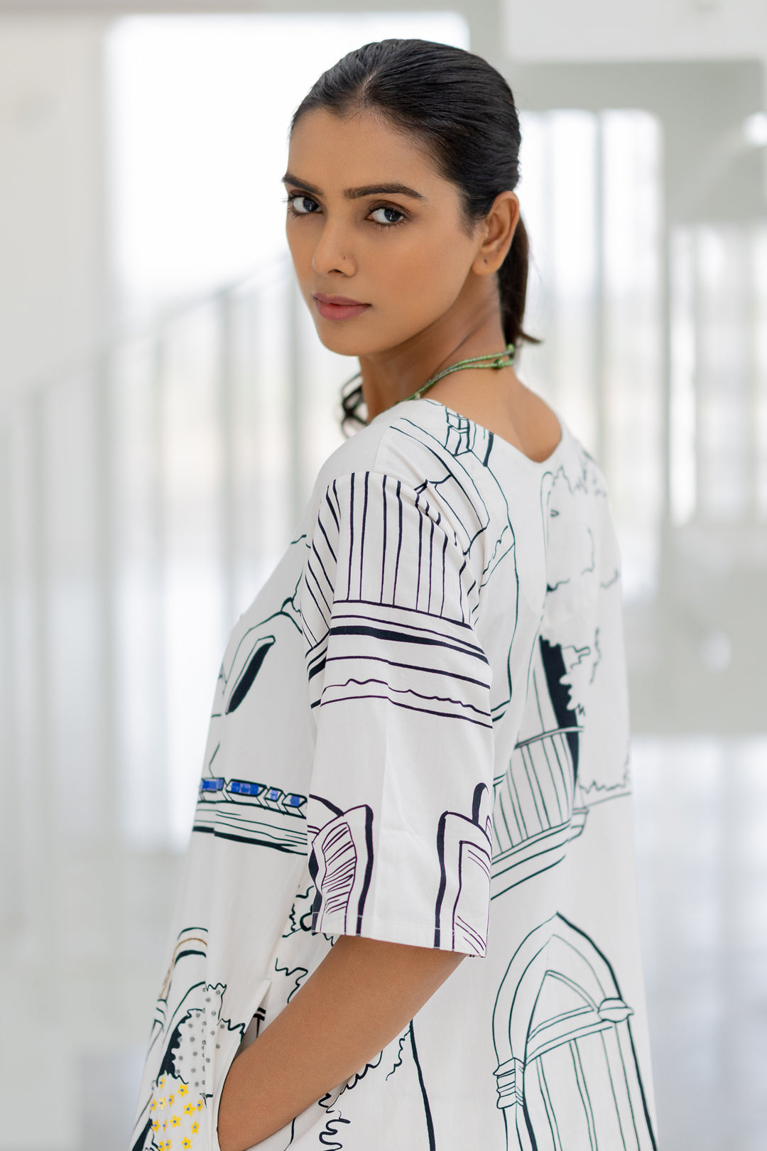 Sunlit Vistas Embroidered Kurta Set- SS