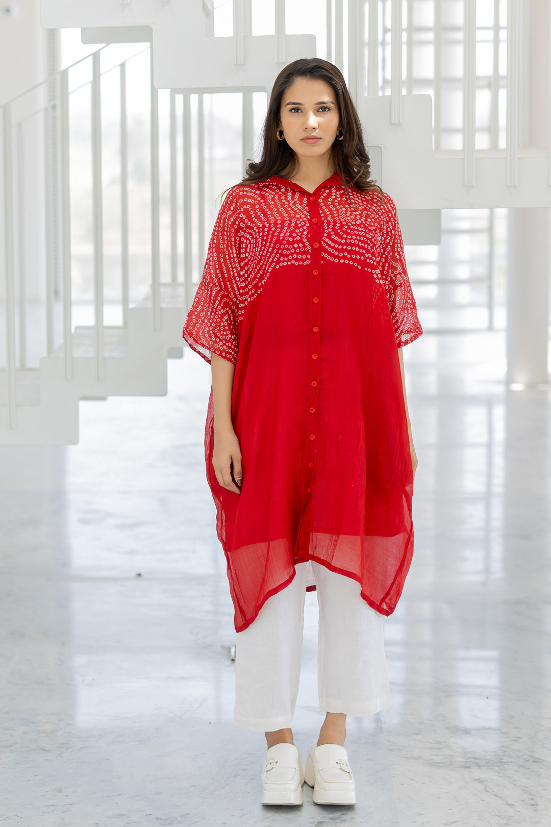 Ruby Swirl Bandhani Tunic- SS