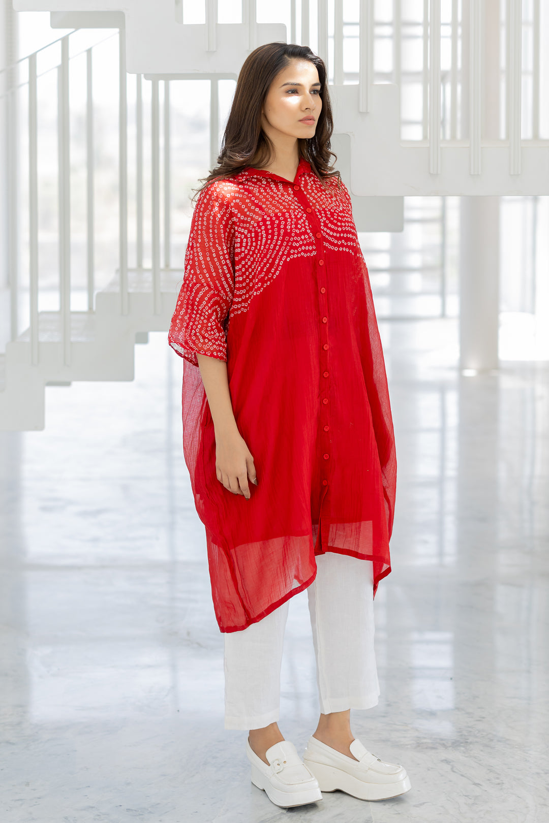 Ruby Swirl Bandhani Tunic- SS