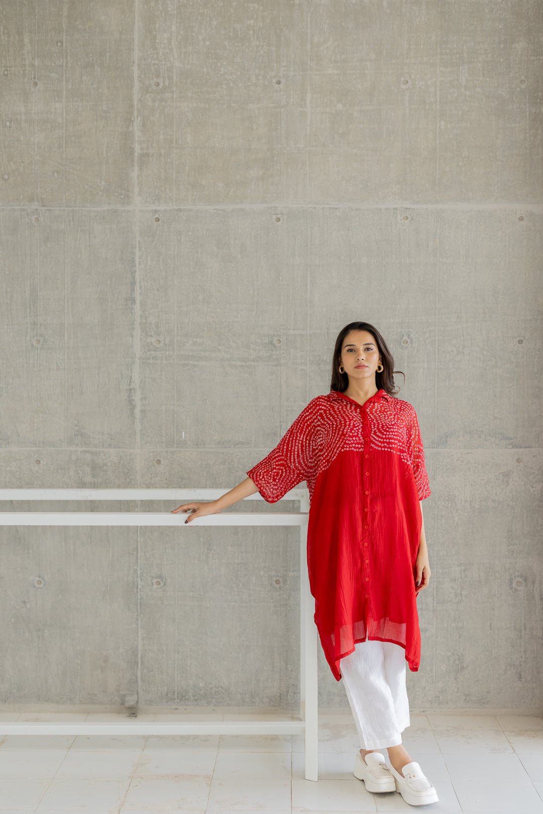 Ruby Swirl Bandhani Tunic- SS