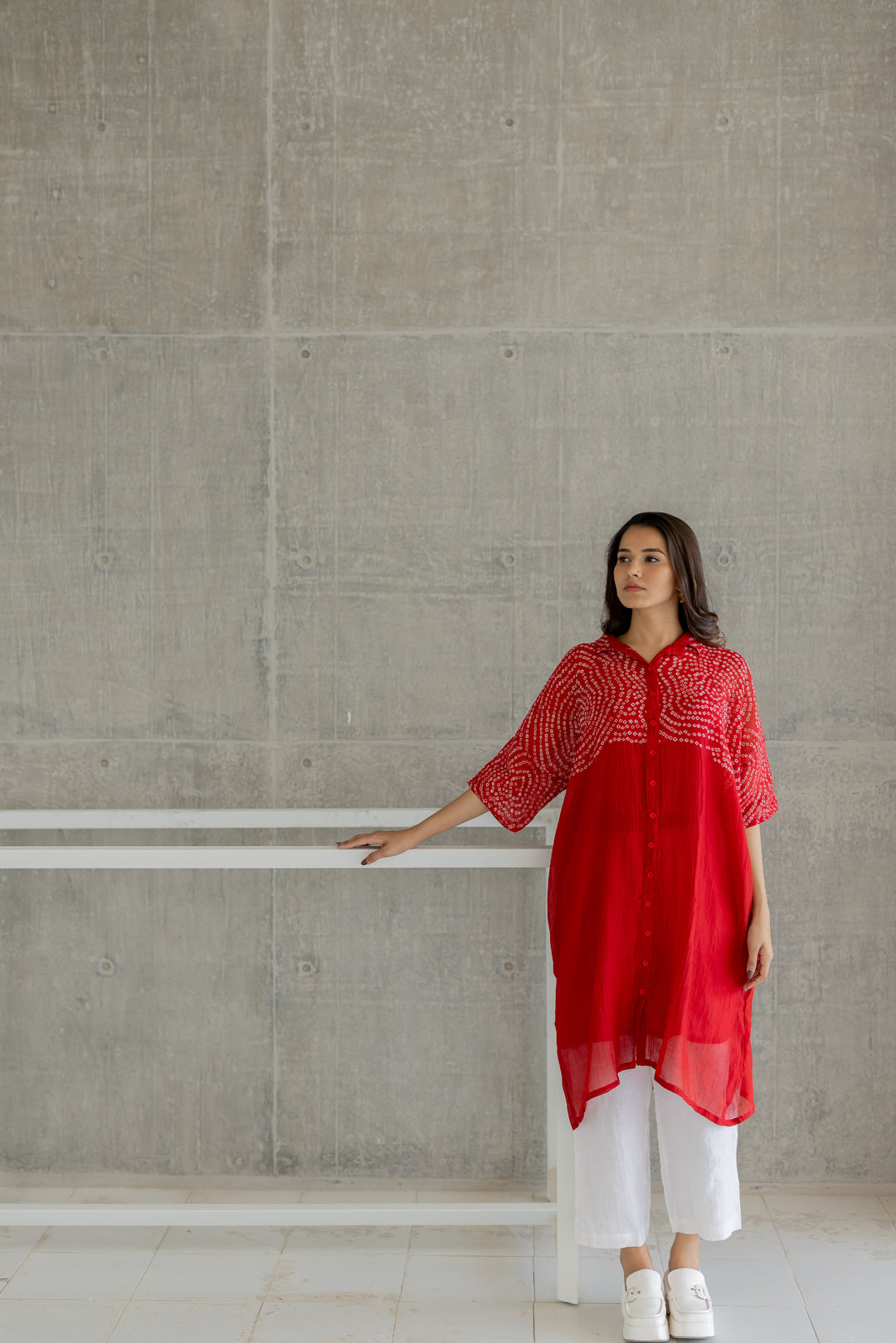 Ruby Swirl Bandhani Tunic- SS