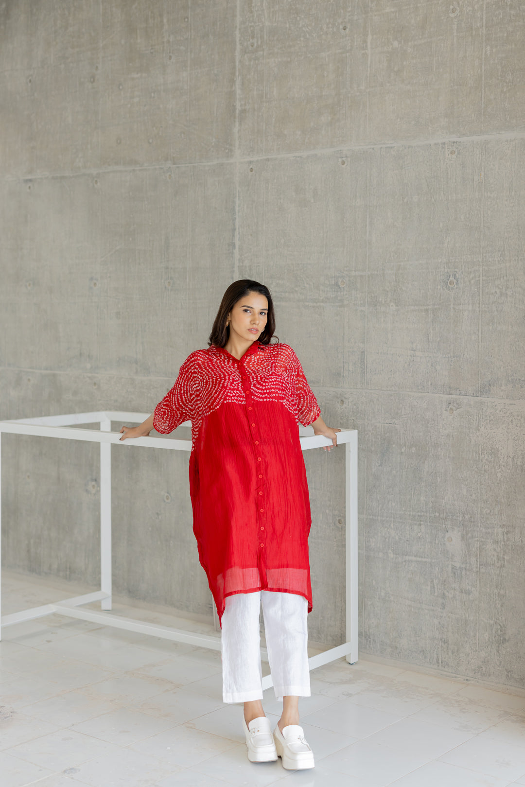 Ruby Swirl Bandhani Tunic- SS