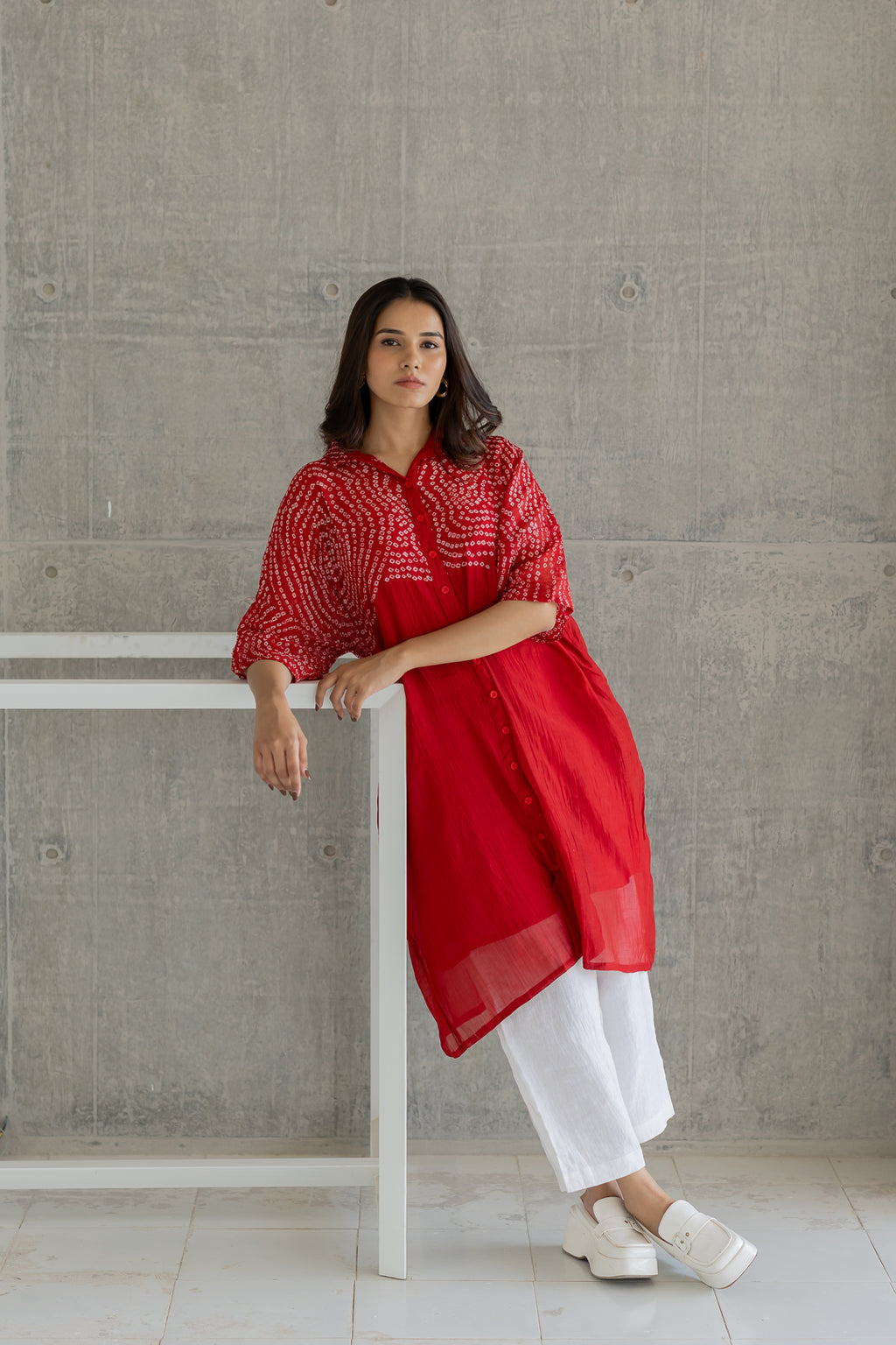 Ruby Swirl Bandhani Tunic- SS