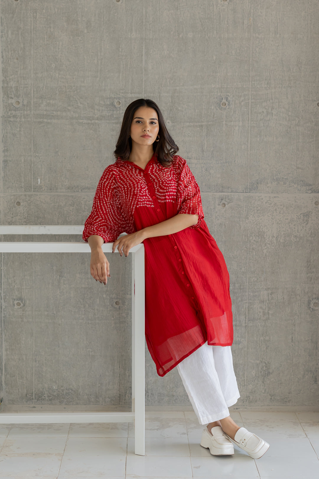Ruby Swirl Bandhani Tunic- SS