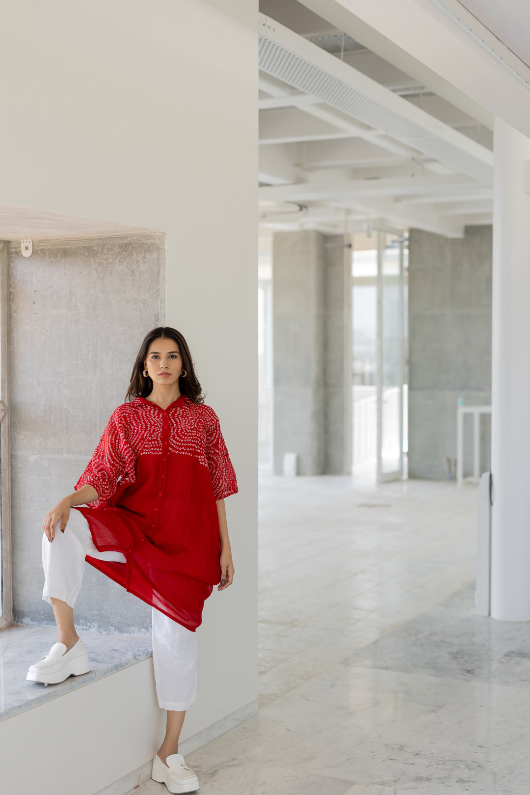 Ruby Swirl Bandhani Tunic- SS