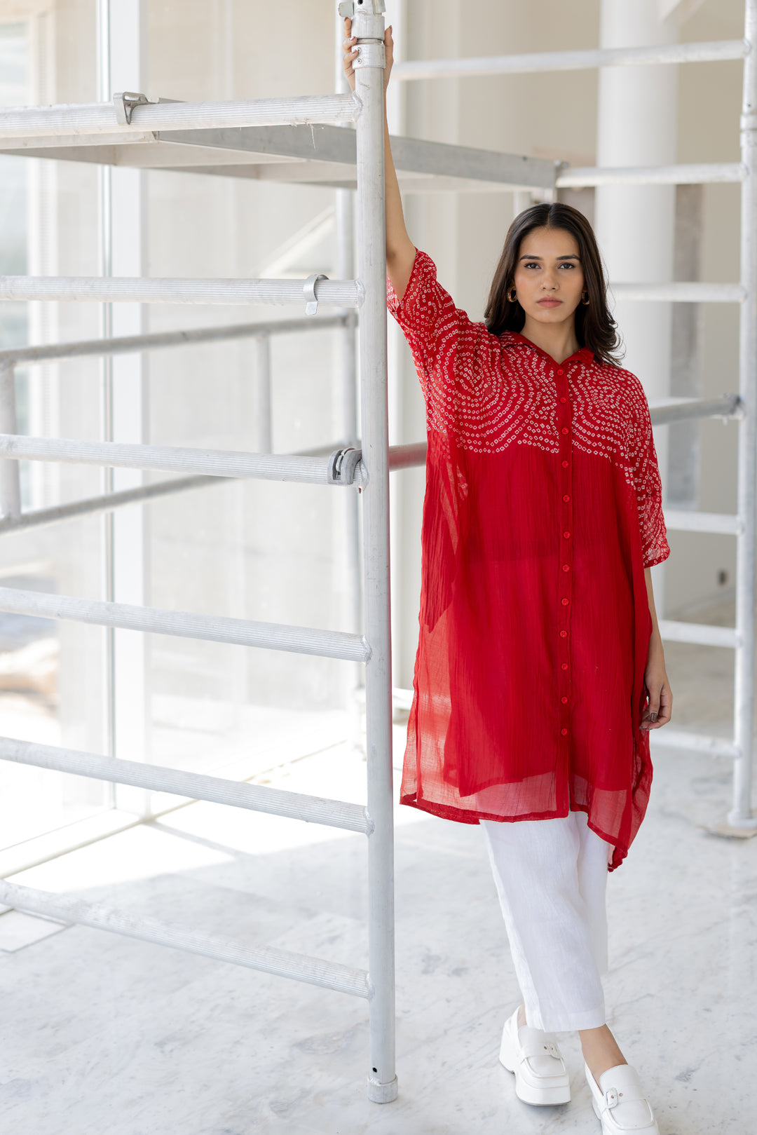Ruby Swirl Bandhani Tunic- SS