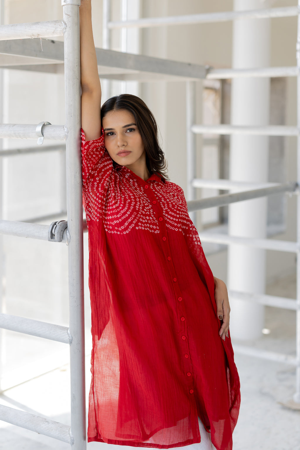 Ruby Swirl Bandhani Tunic- SS