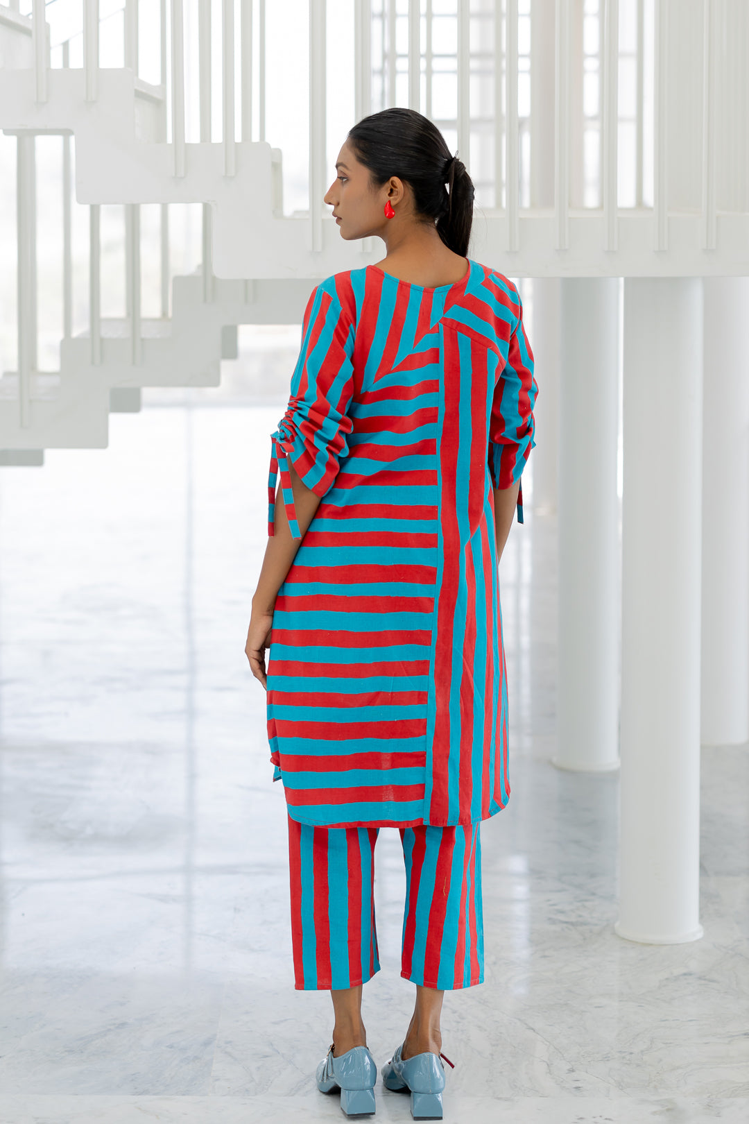 Poppy and Blue Stripe Co-Ord- SS