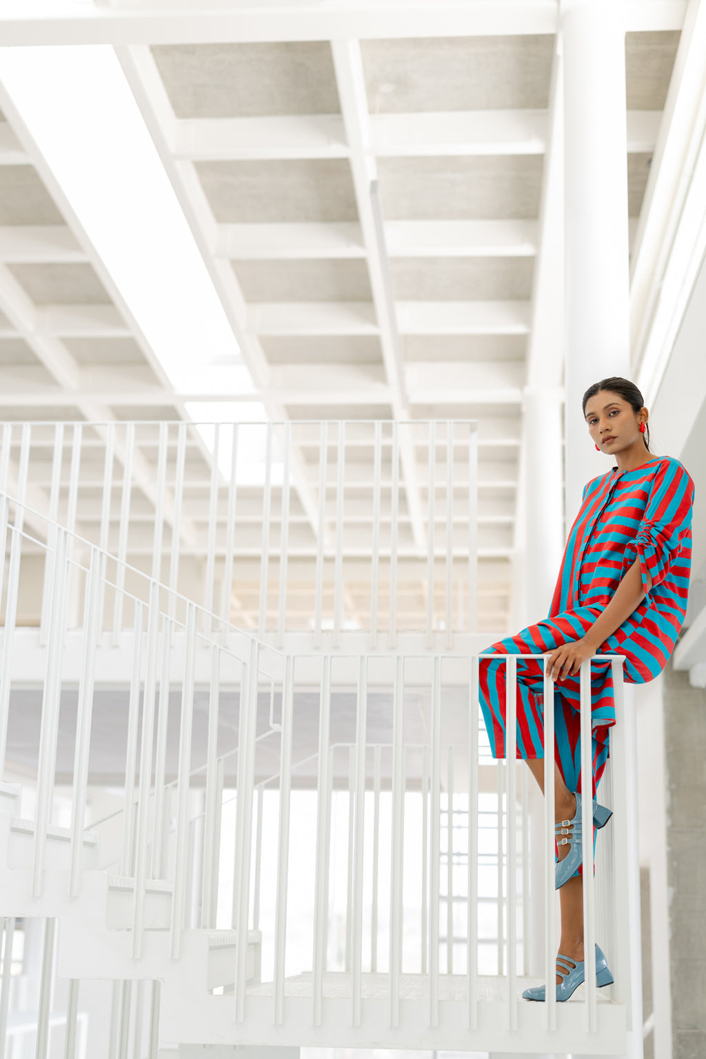 Poppy and Blue Stripe Co-Ord- SS
