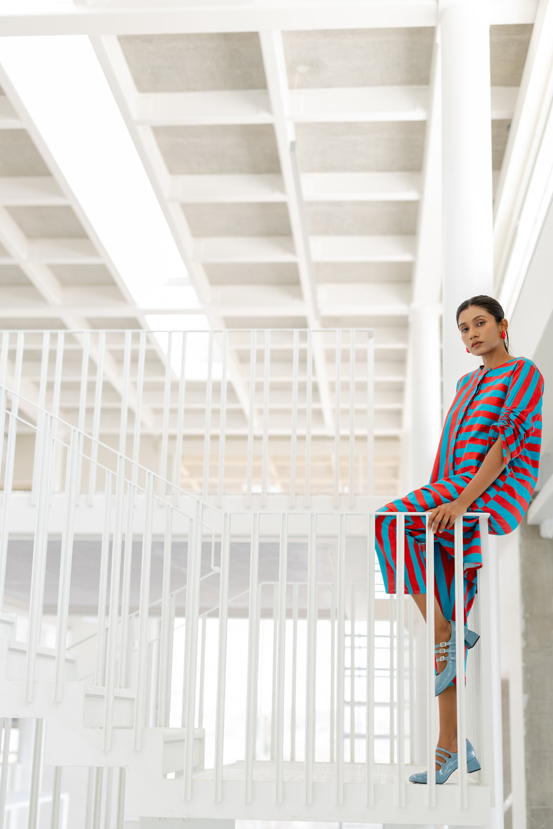 Poppy and Blue Stripe Co-Ord- SS