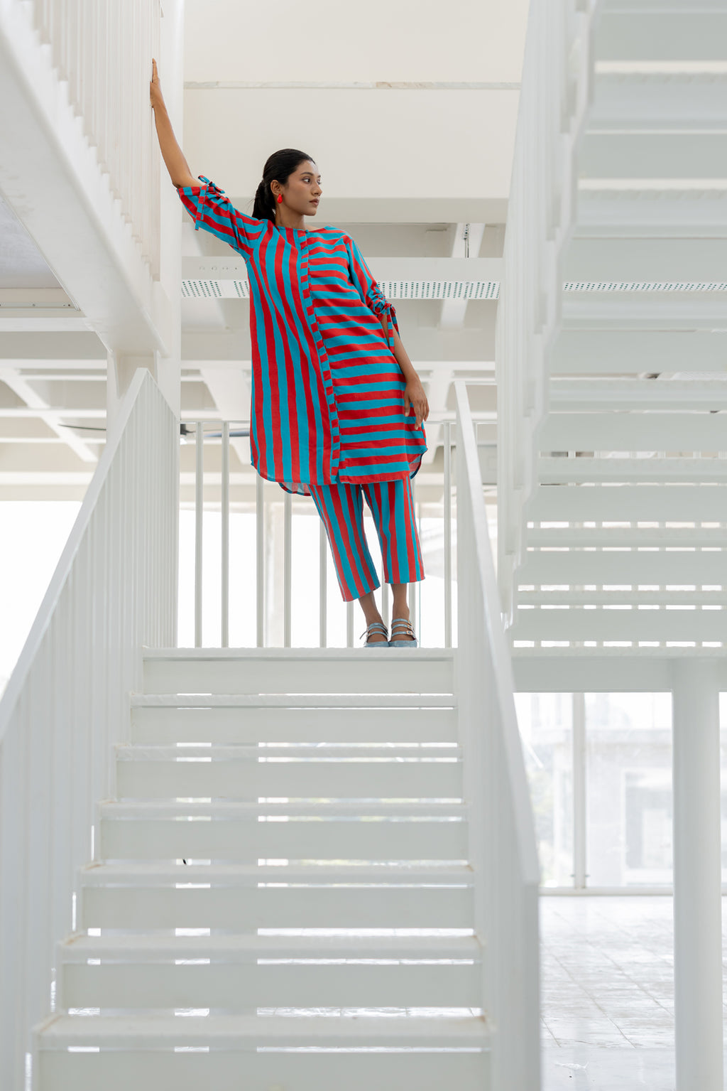 Poppy and Blue Stripe Co-Ord- SS