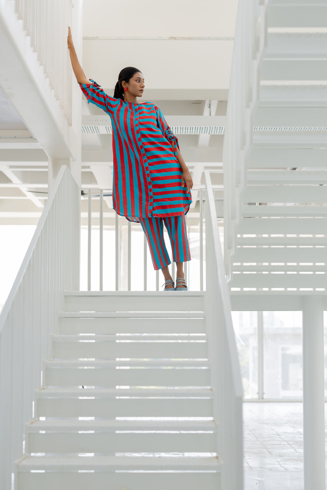 Poppy and Blue Stripe Co-Ord- SS