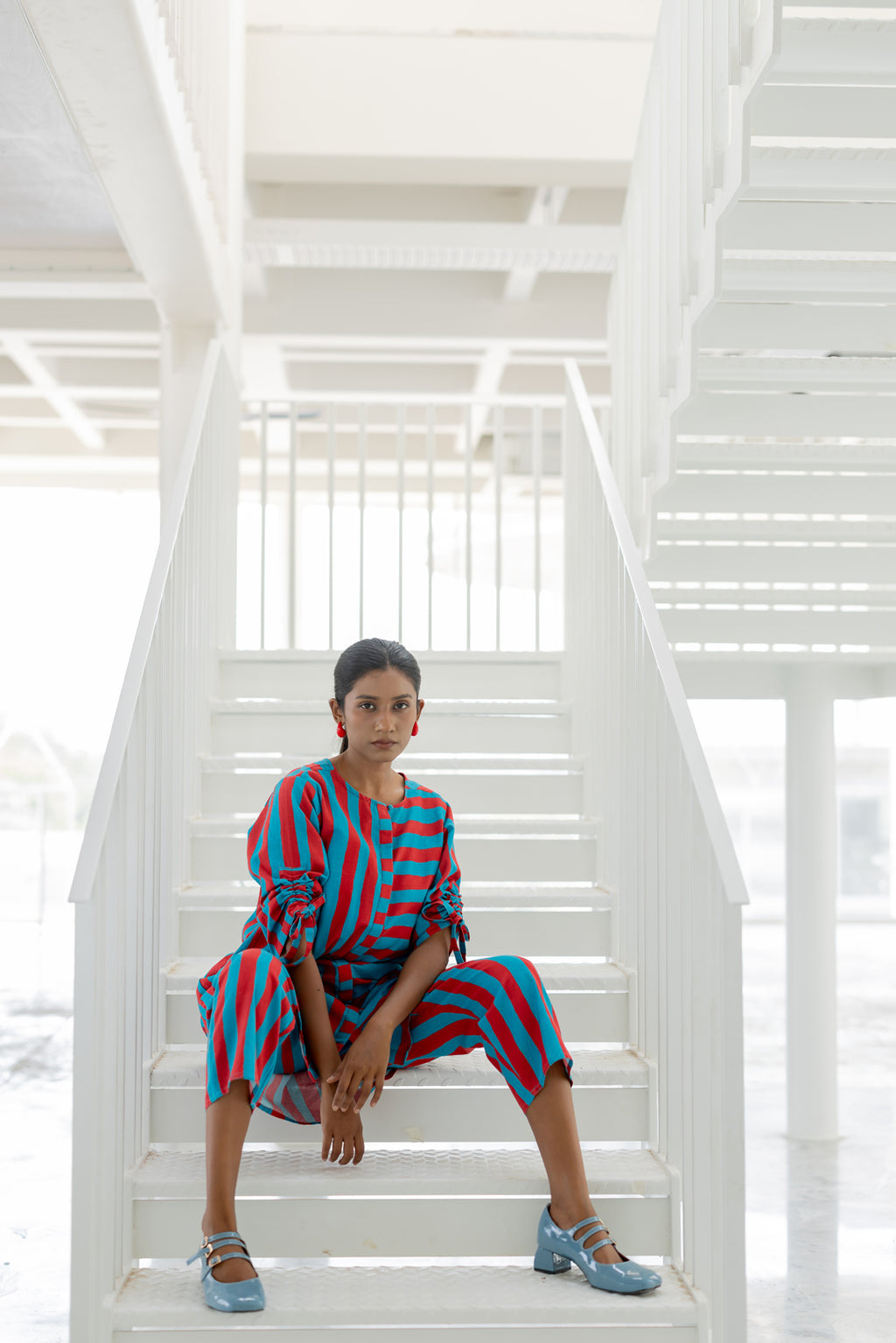 Poppy and Blue Stripe Co-Ord- SS