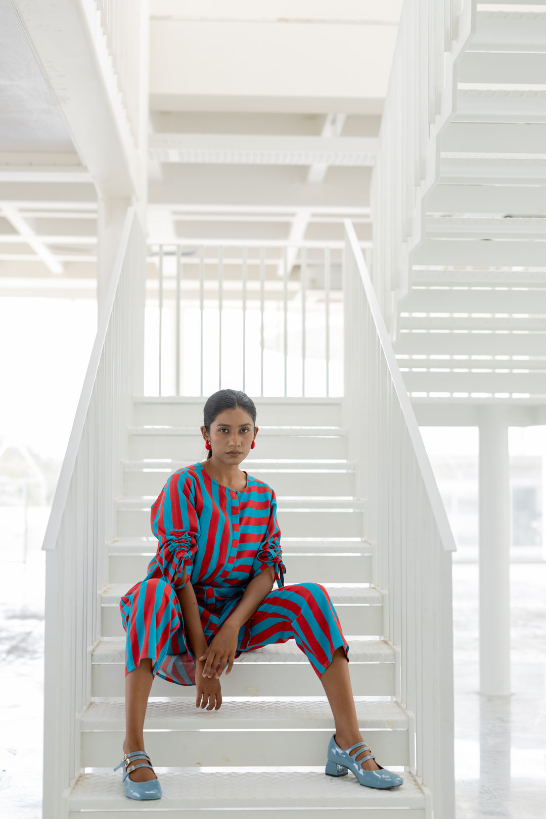 Poppy and Blue Stripe Co-Ord- SS