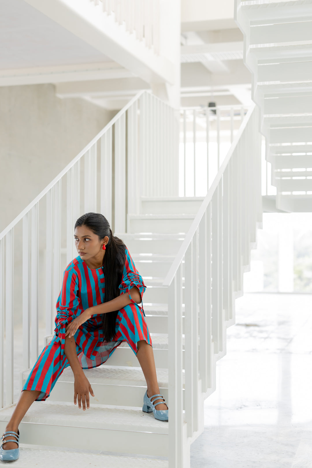 Poppy and Blue Stripe Co-Ord- SS