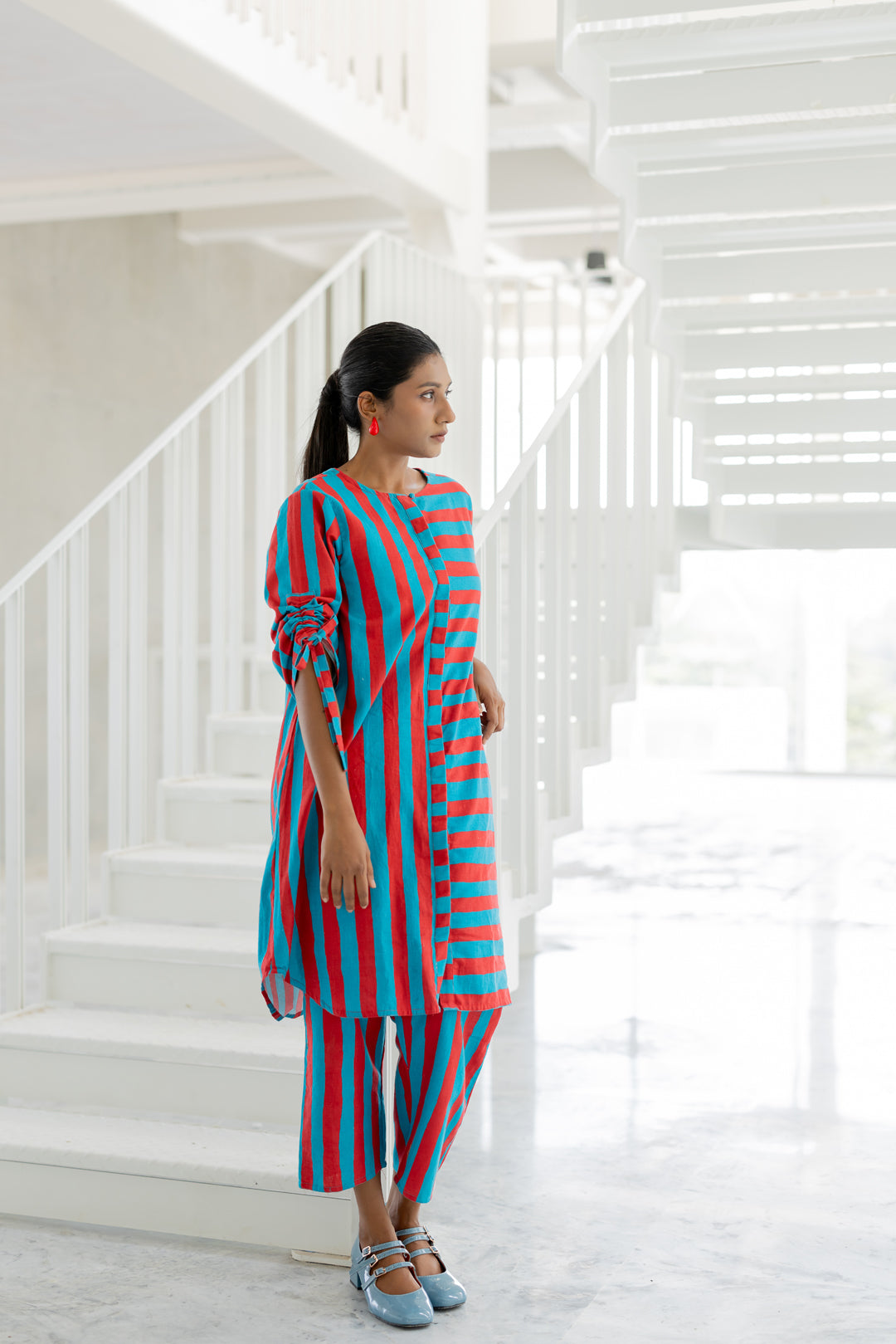 Poppy and Blue Stripe Co-Ord- SS