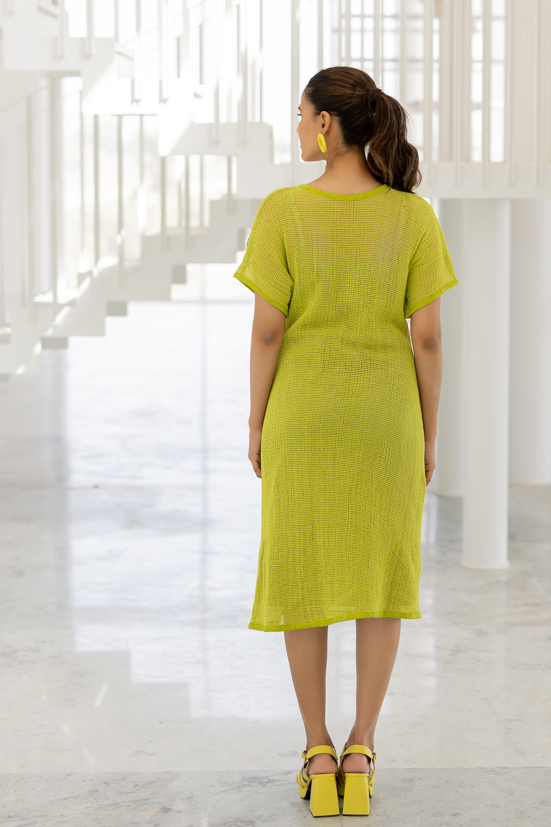 Avocado Mesh Embroidered Dress- SS