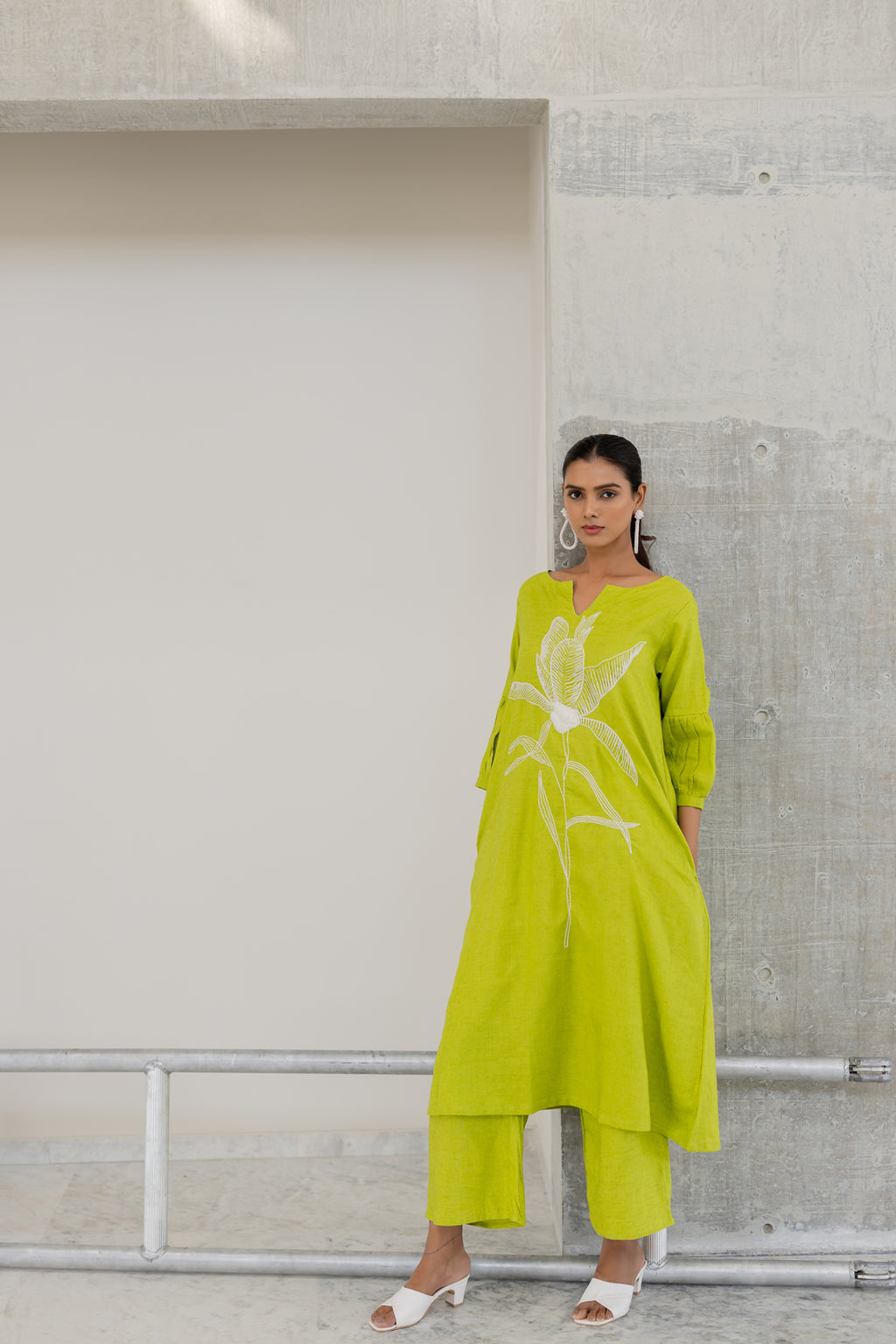 Matcha Bloom Kurta Set- SS