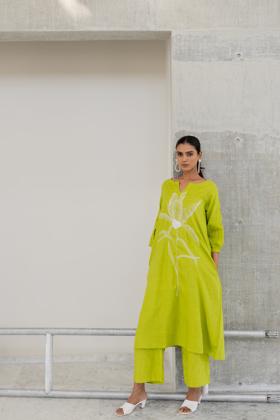 Matcha Bloom Kurta Set- SS