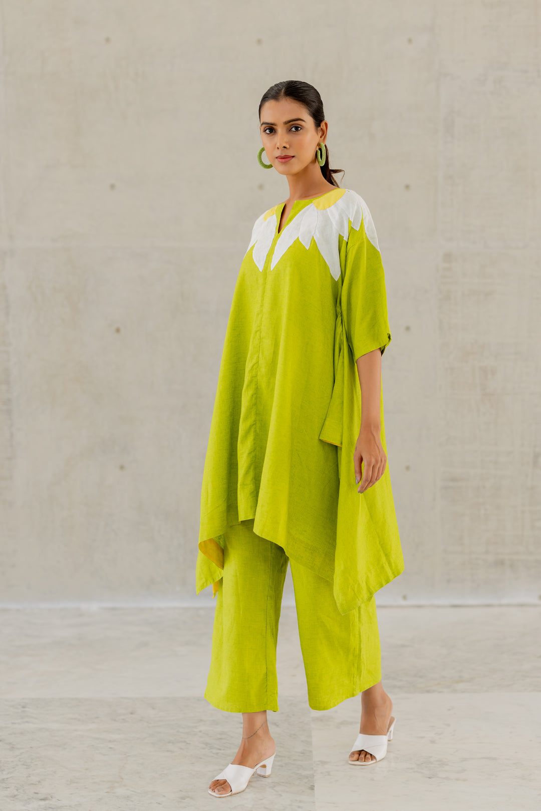 Green Sunflower Applique Co-Ord Set- SS