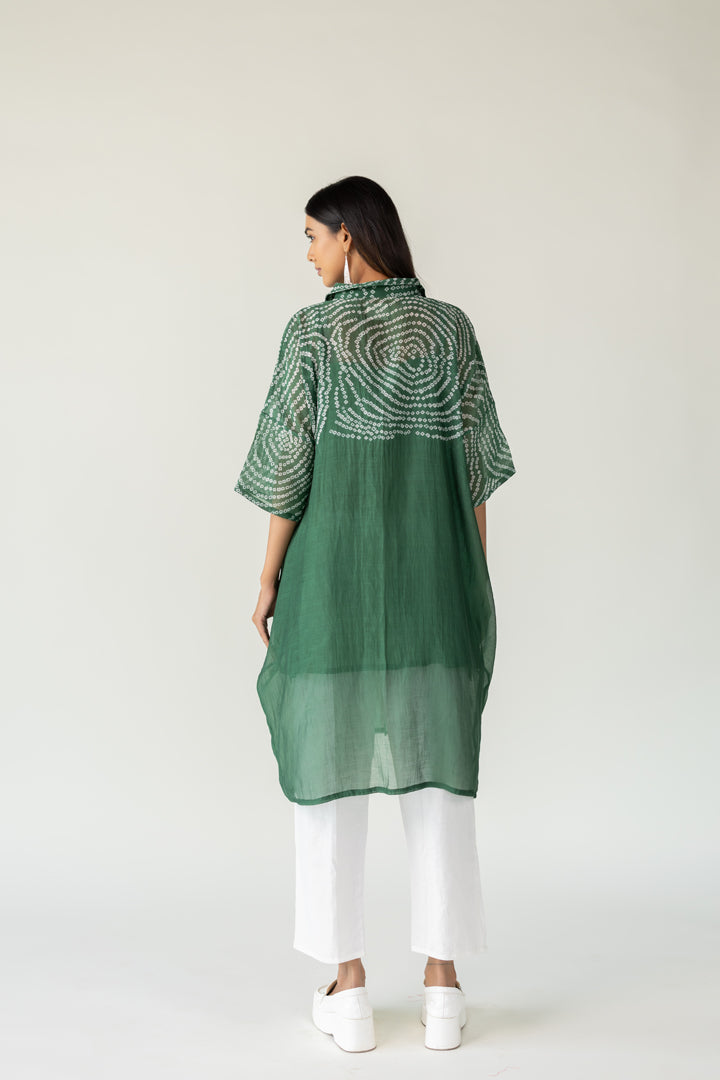 Emerald Swirl Bandhani Tunic and Pants Set- SS