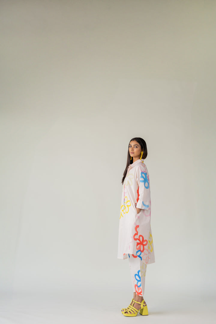 Bubble Bloom Kurta Co-Ord- SS