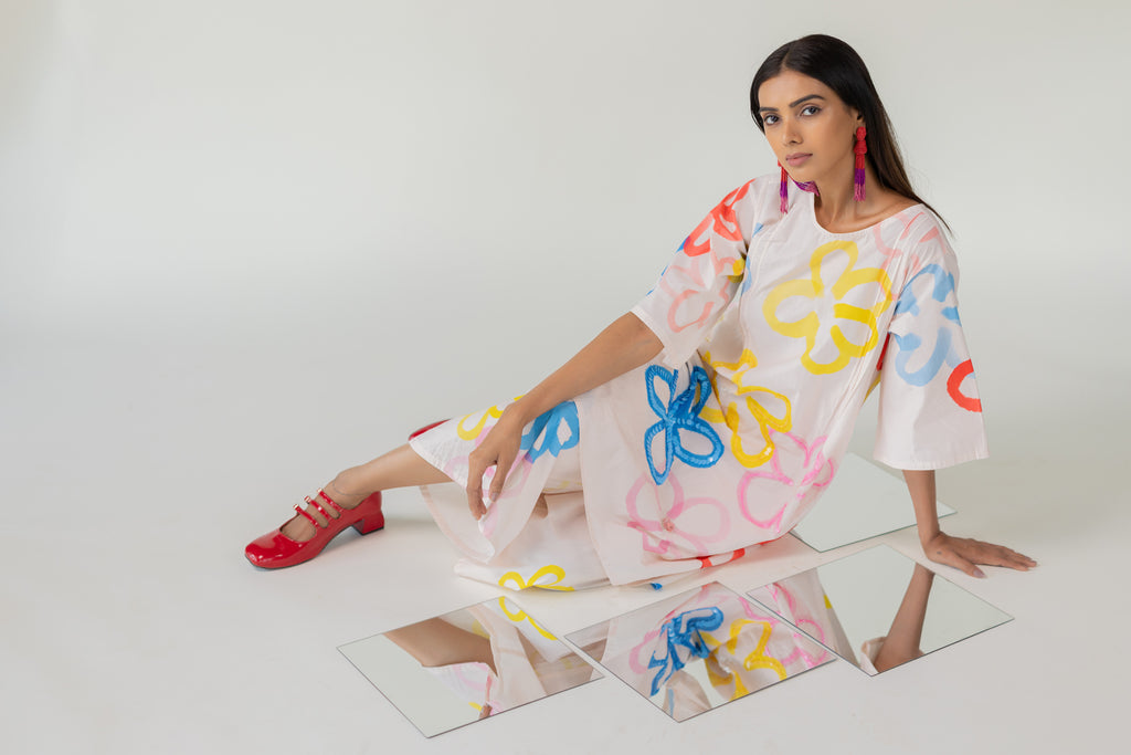 Bubble Bloom Embroidered Co-Ord- SS
