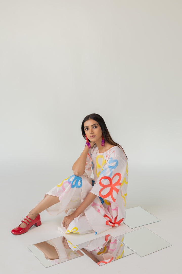 Bubble Bloom Embroidered Co-Ord- SS