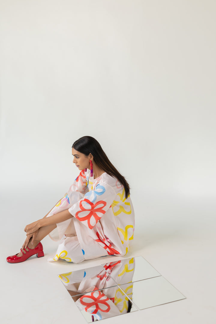 Bubble Bloom Embroidered Co-Ord- SS