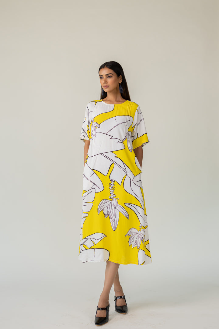 Sunfruit Sketch Crepe Dress- SS