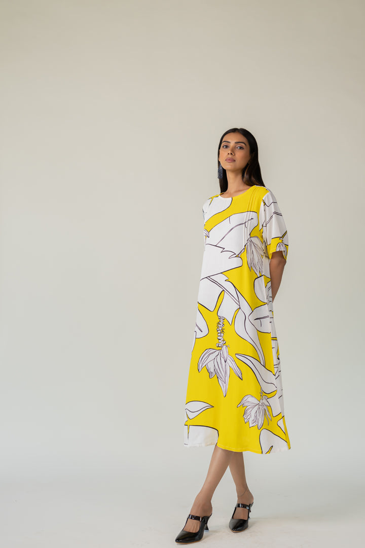 Sunfruit Sketch Crepe Dress- SS