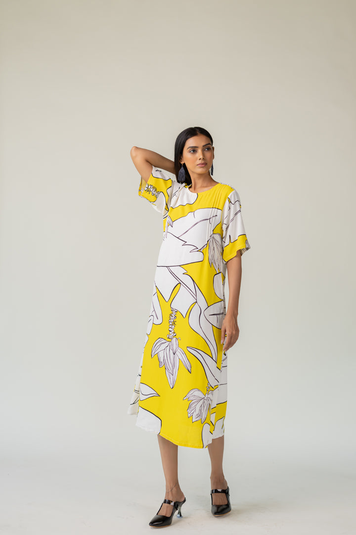 Sunfruit Sketch Crepe Dress- SS
