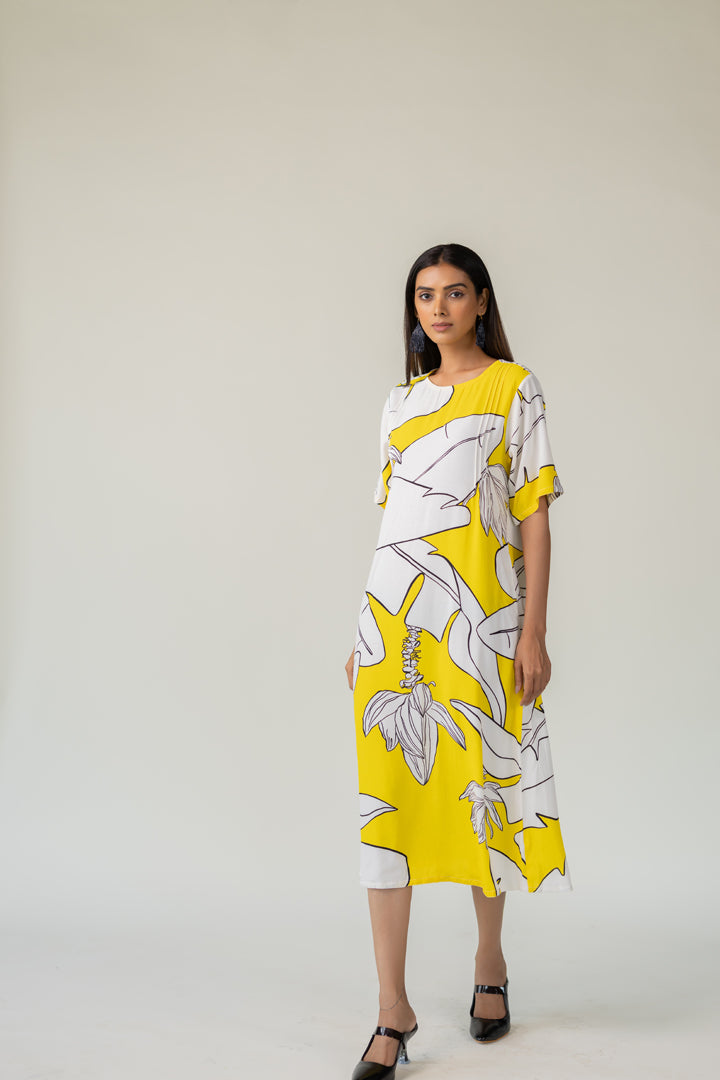 Sunfruit Sketch Crepe Dress- SS