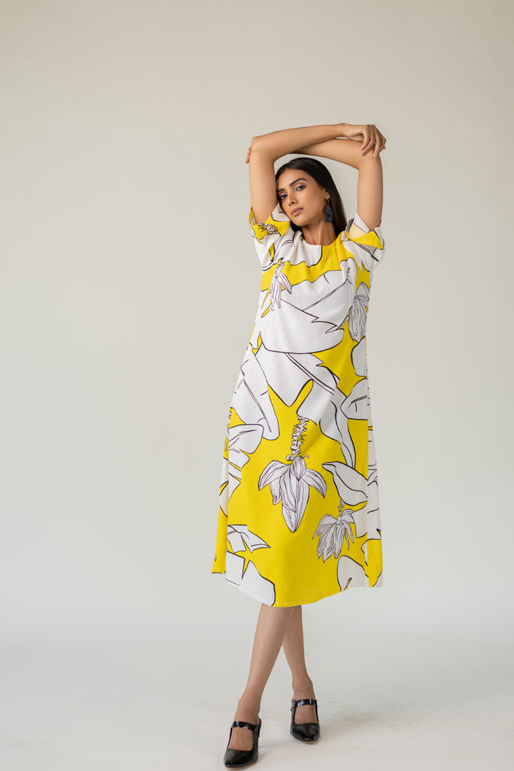 Sunfruit Sketch Crepe Dress- SS