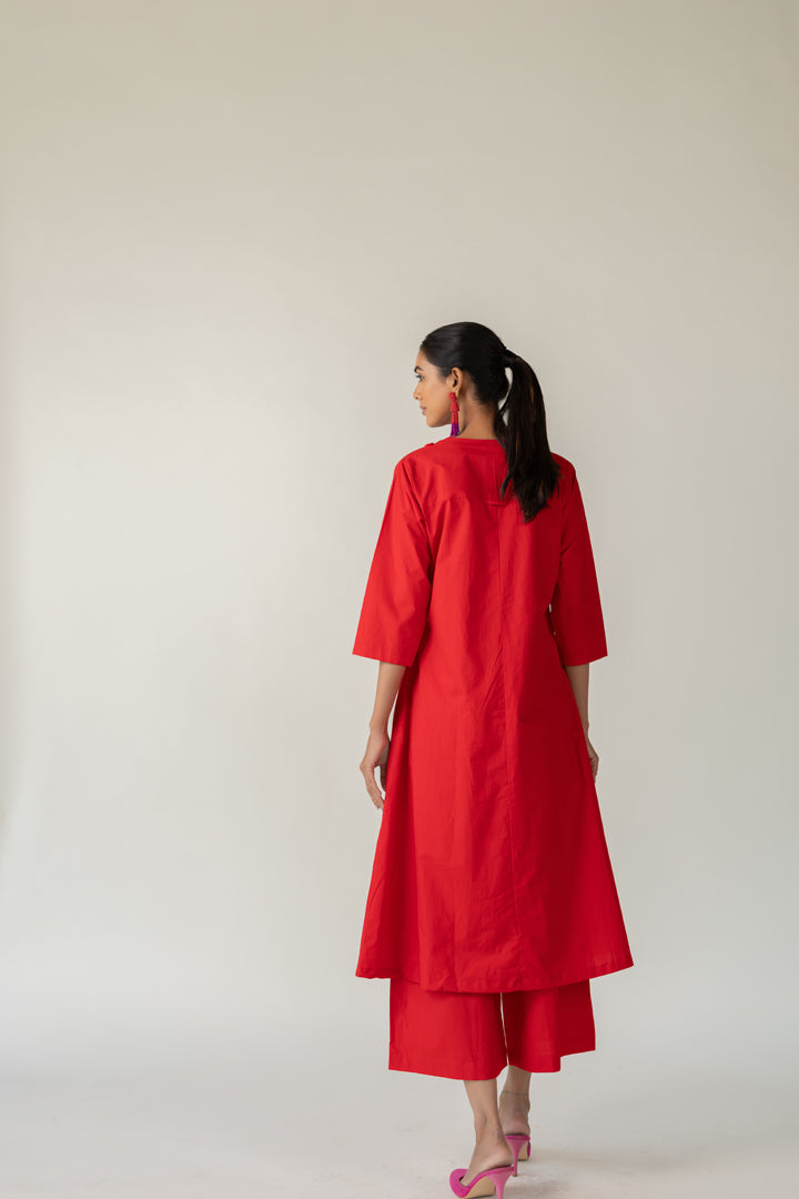 Rouge Polka Embroidered Co-Ord- SS