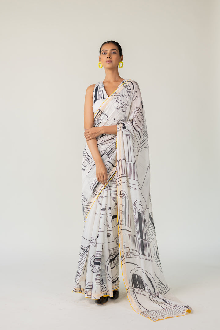 Mediterranean Citylines Saree- SS