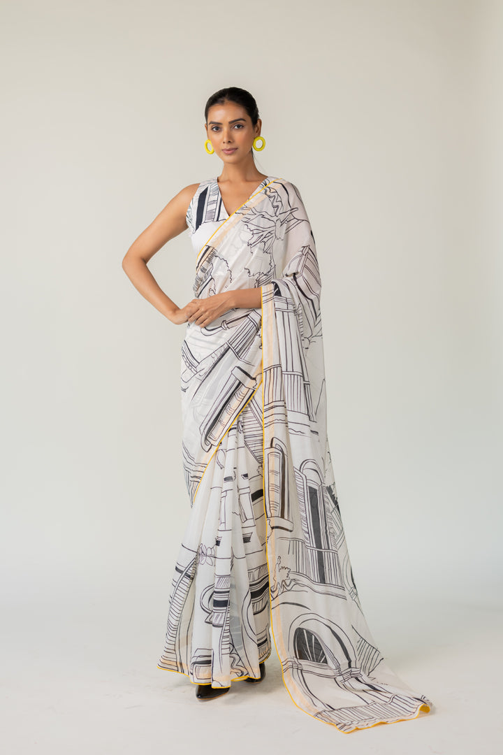 Mediterranean Citylines Saree- SS