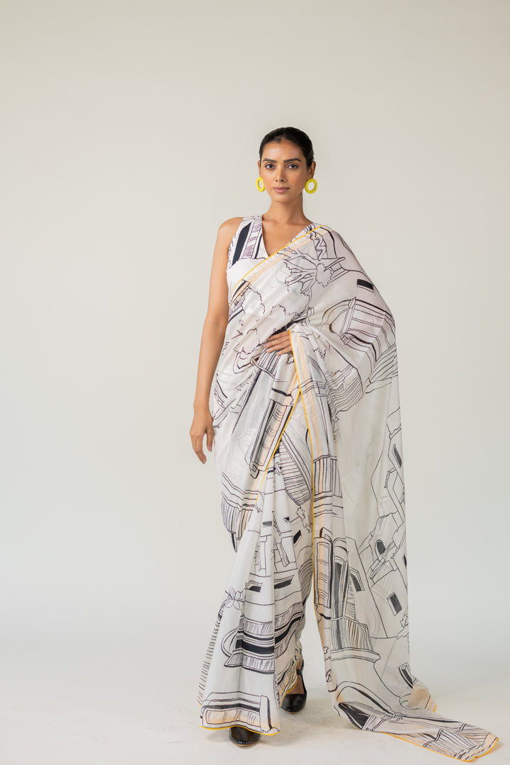 Mediterranean Citylines Saree- SS